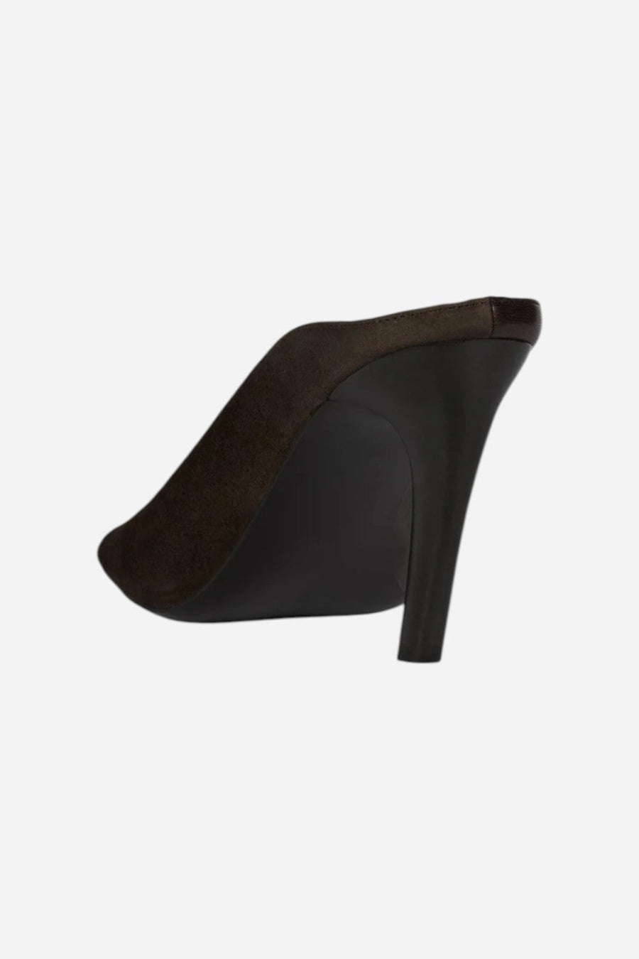 Jeffrey Campbell Hoof-It in Coffee Suede Combo – side view