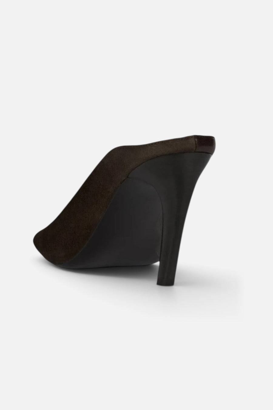 Jeffrey Campbell Hoof-It in Coffee Suede Combo – side view