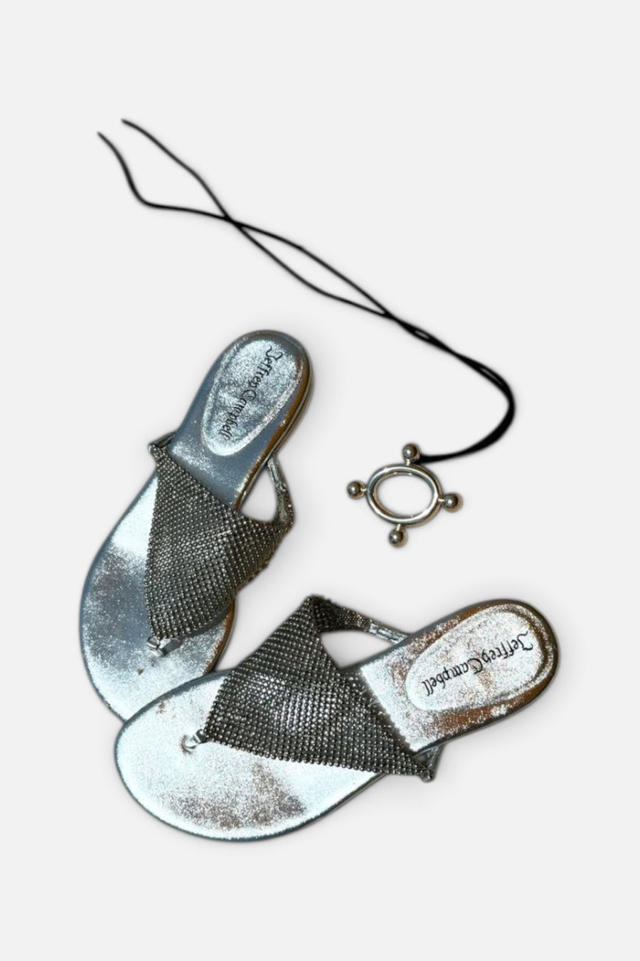 Jeffrey Campbell Lockup-JS Silver Chain Sandals – detail