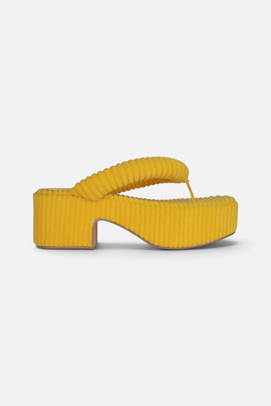 Jeffrey Campbell Luau-2 in Yellow Stripe Terry Cloth – front view