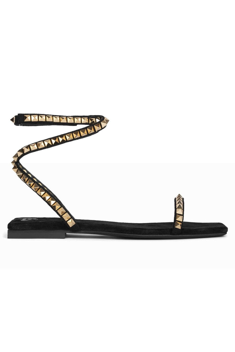 Jeffrey Campbell Luxor Ankle Sandals in Black Suede Gold – back view