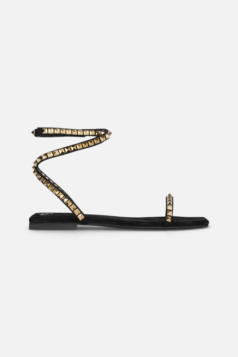 Jeffrey Campbell Luxor Ankle Sandals in Black Suede Gold – back view
