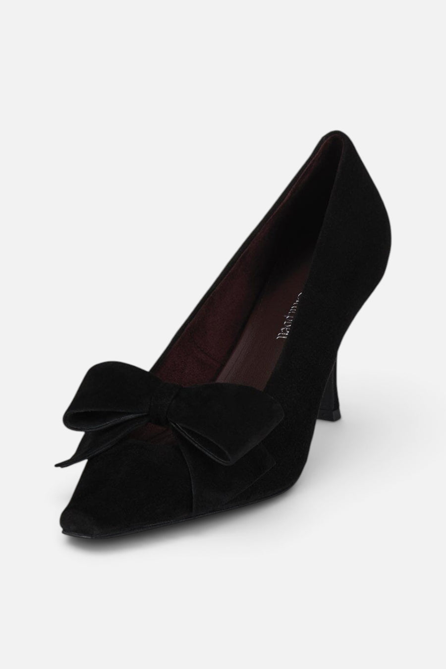 Jeffrey Campbell Manors Heel in Black Suede – back view