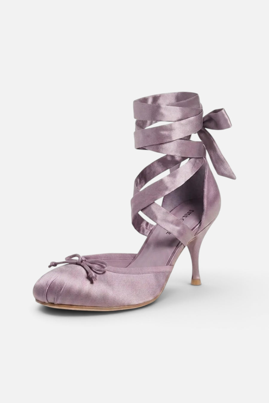 Jeffrey Campbell Mon-Cheri Heels in Lilac Satin – front view