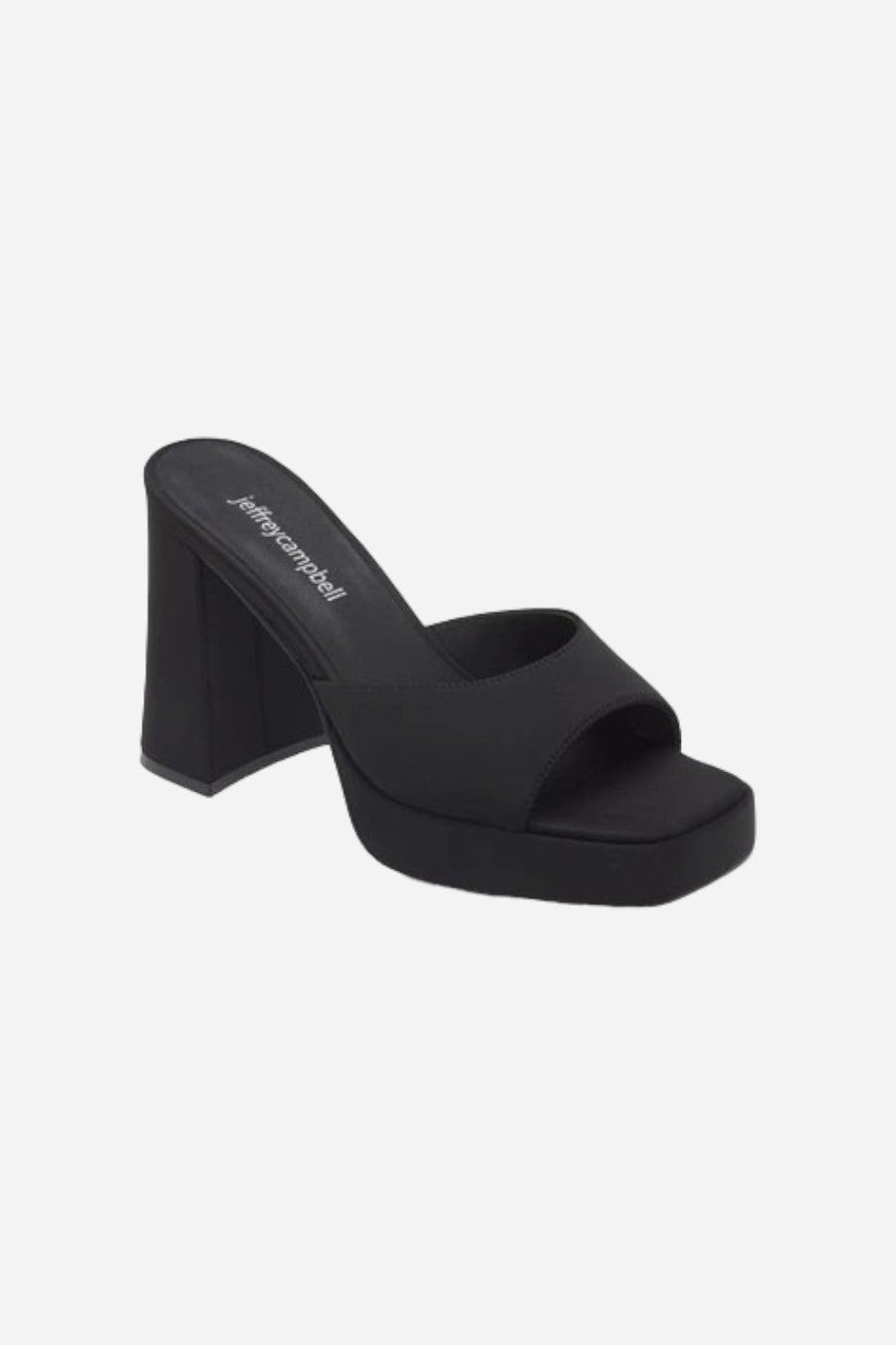 Jeffrey Campbell Ninety Platform Mule Black Neoprene – back view