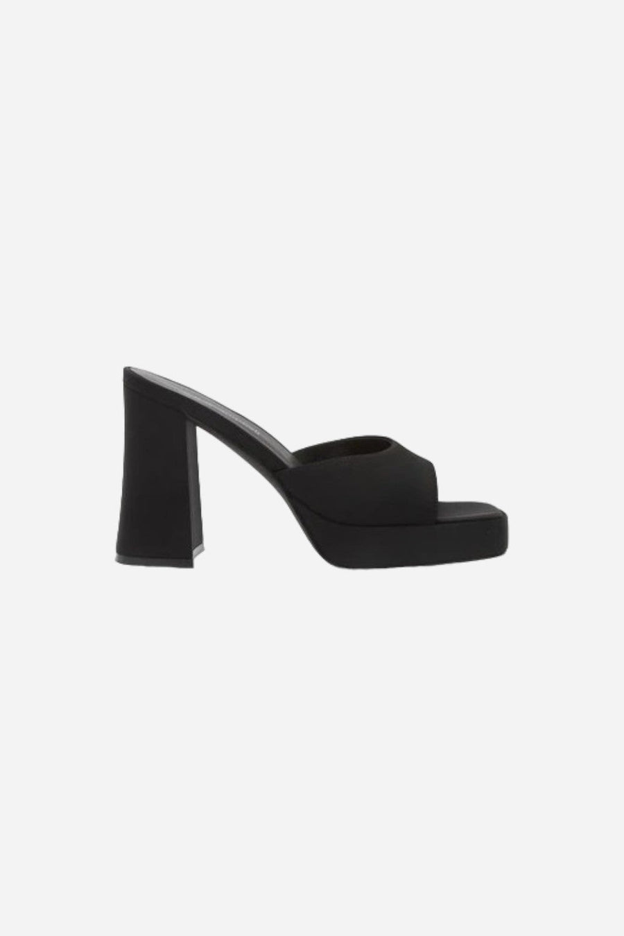 Jeffrey Campbell Ninety Platform Mule Black Neoprene – front view