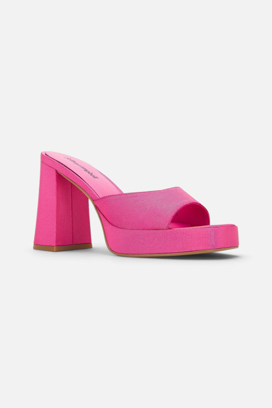 Jeffrey Campbell Ninety Platform Mule in Pink Faille – back view