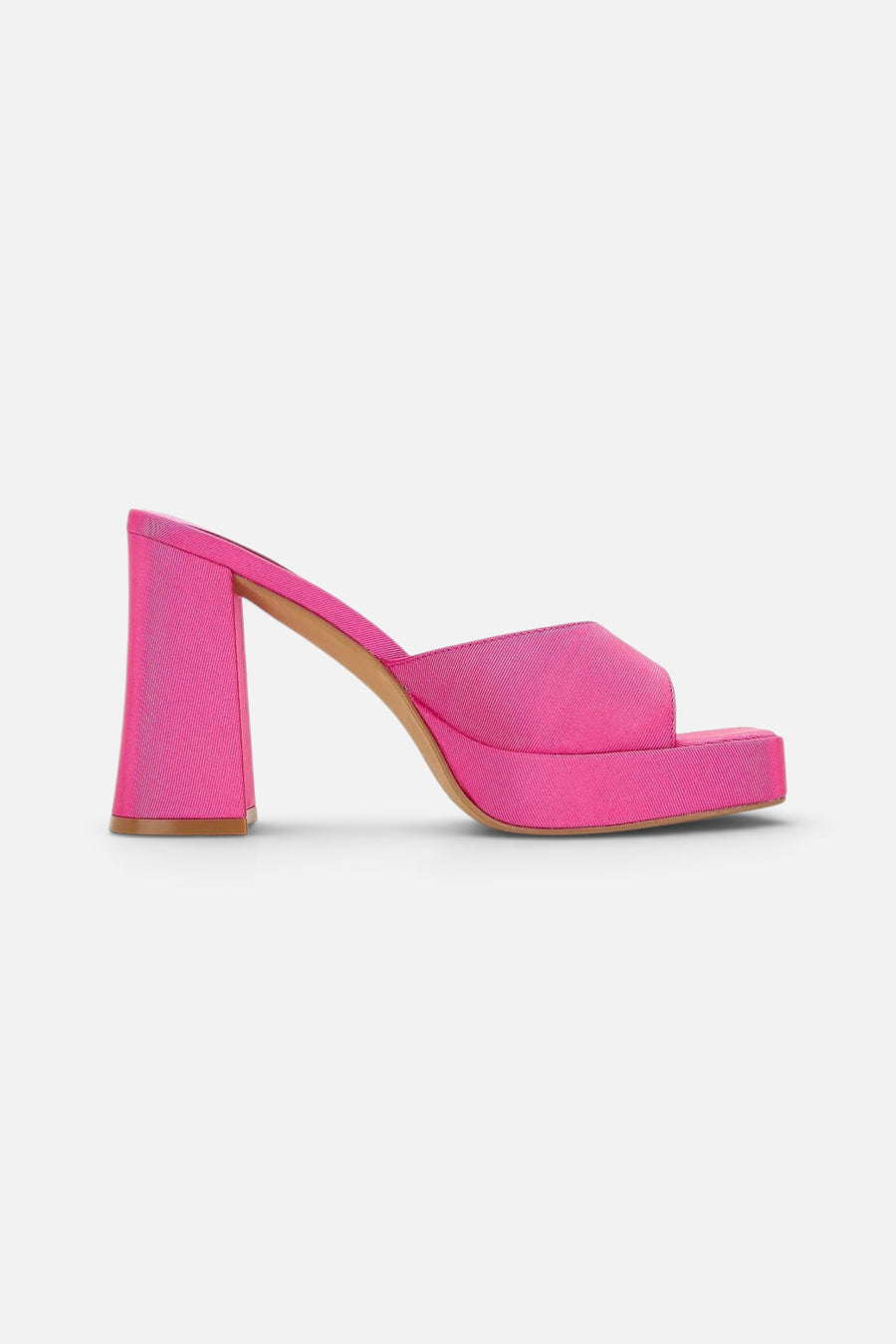 Jeffrey Campbell Ninety Platform Mule in Pink Faille – front view