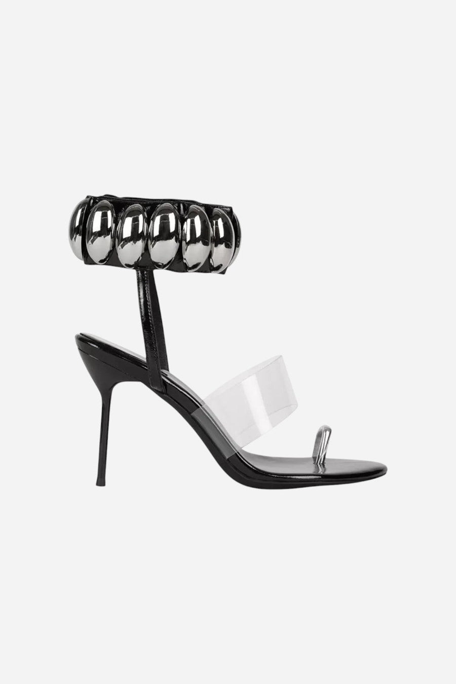 Jeffrey Campbell Occasion in Black Patent Silver – front view