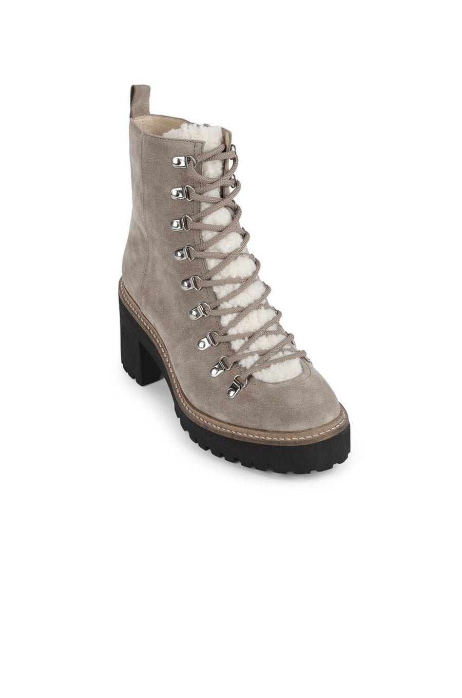 Jeffrey Campbell Owhat Boots In Taupe Suede – back view