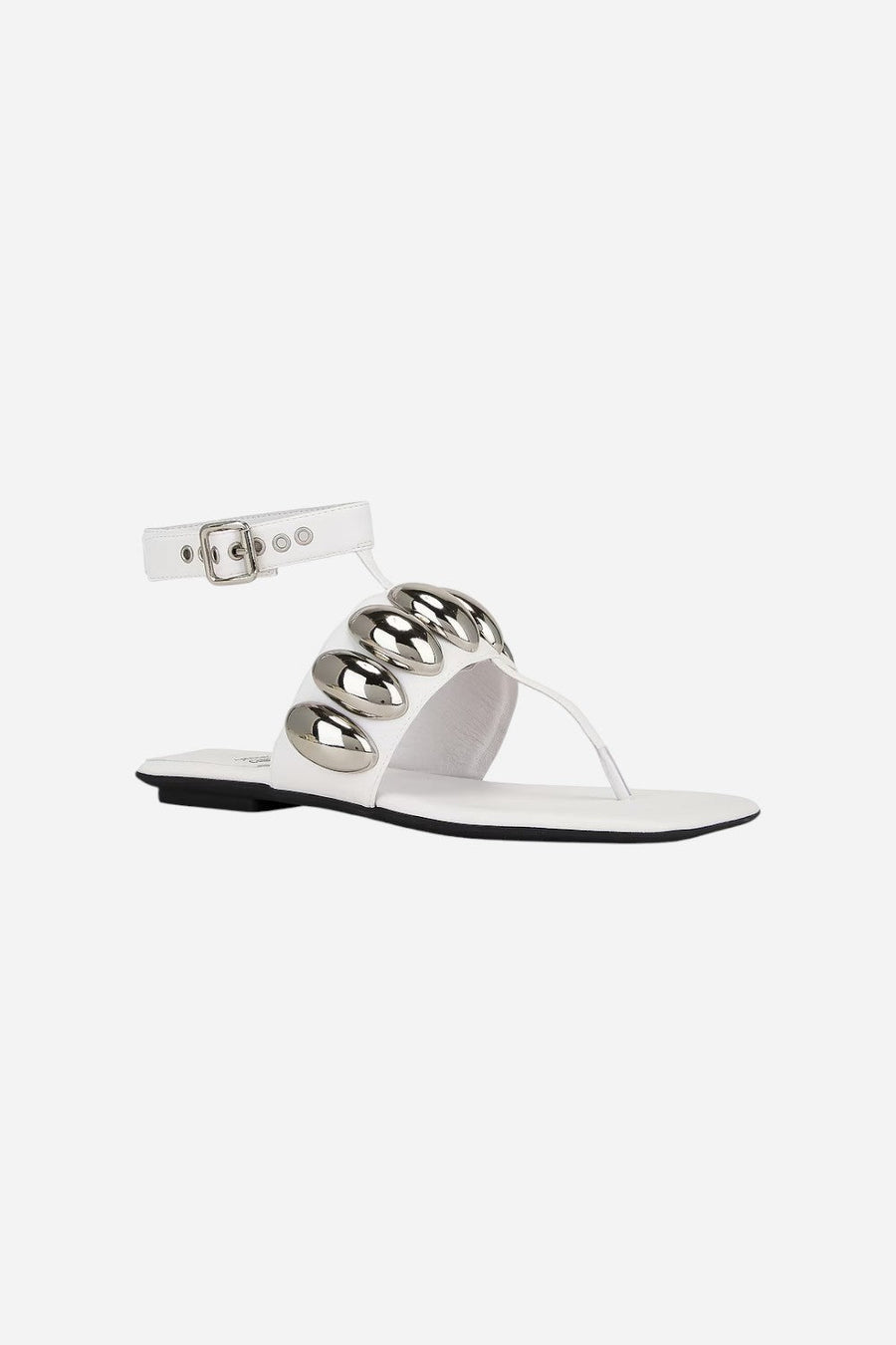 Jeffrey Campbell Resort Sandals in White Silver – back view