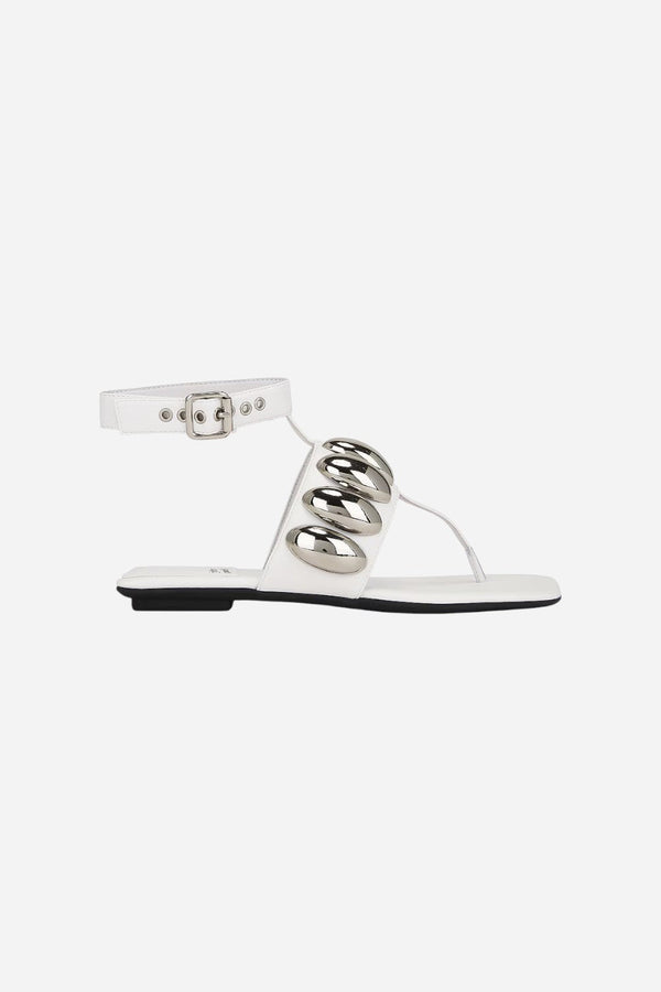 Jeffrey Campbell Resort Sandals in White Silver