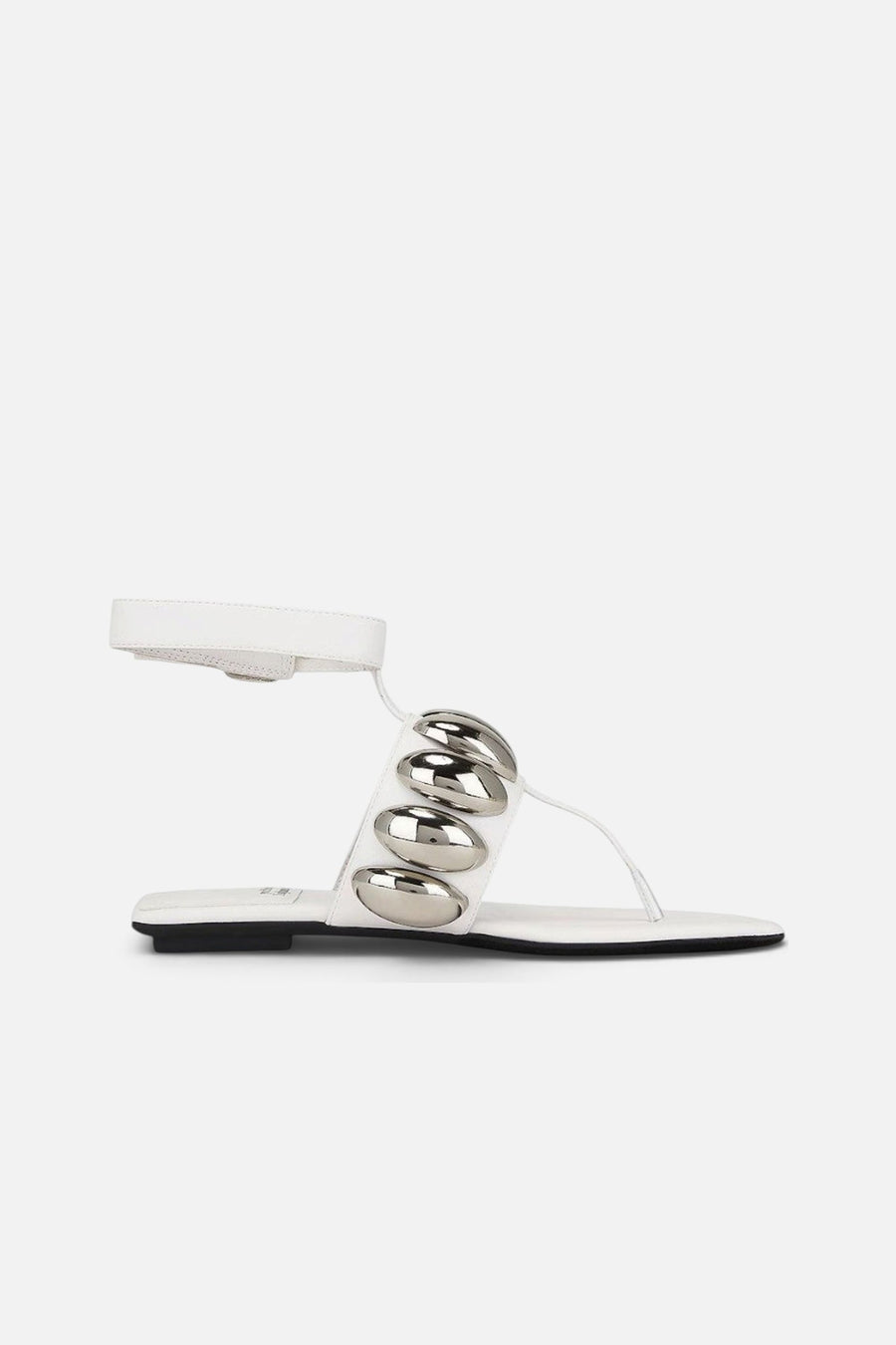 Jeffrey Campbell Resort Sandals in White Silver – side view