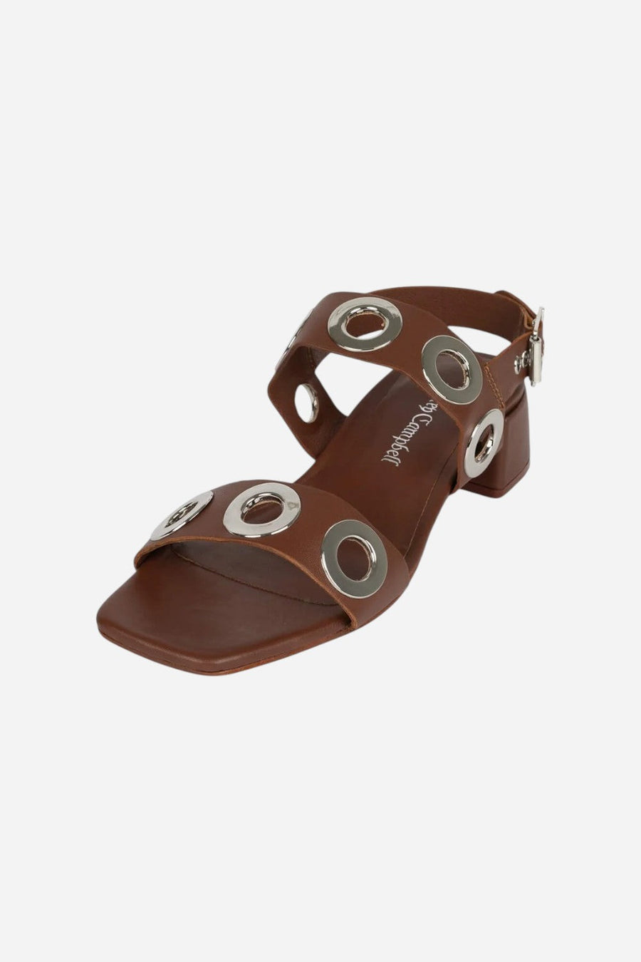Jeffrey Campbell Rivets in Cognac Silver – back view