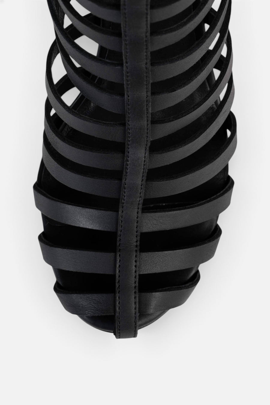 Jeffrey Campbell Santigold Gladiator Boots in Black – flat lay