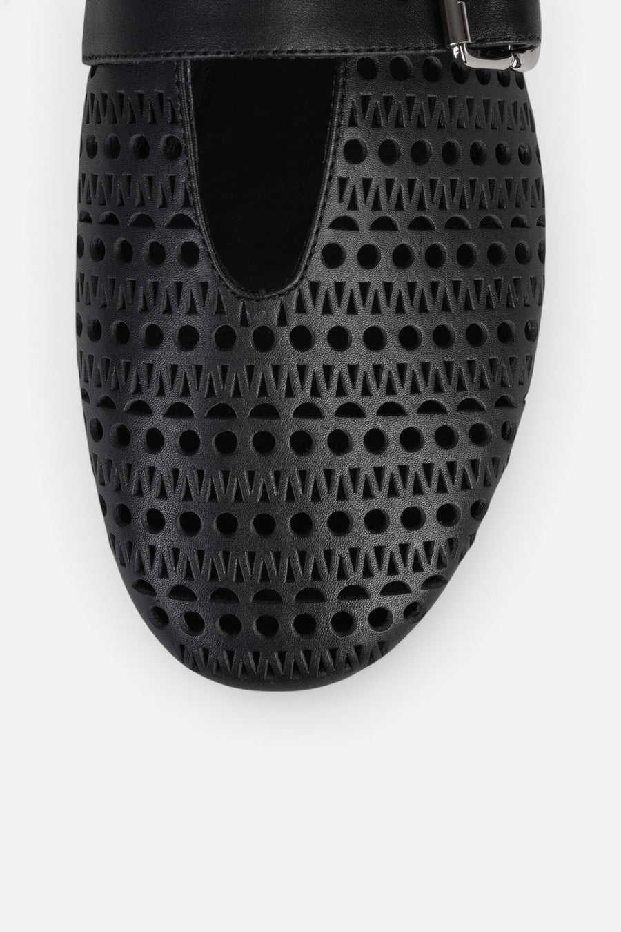 Jeffrey Campbell Shelly-LSR Flats in Black – flat lay