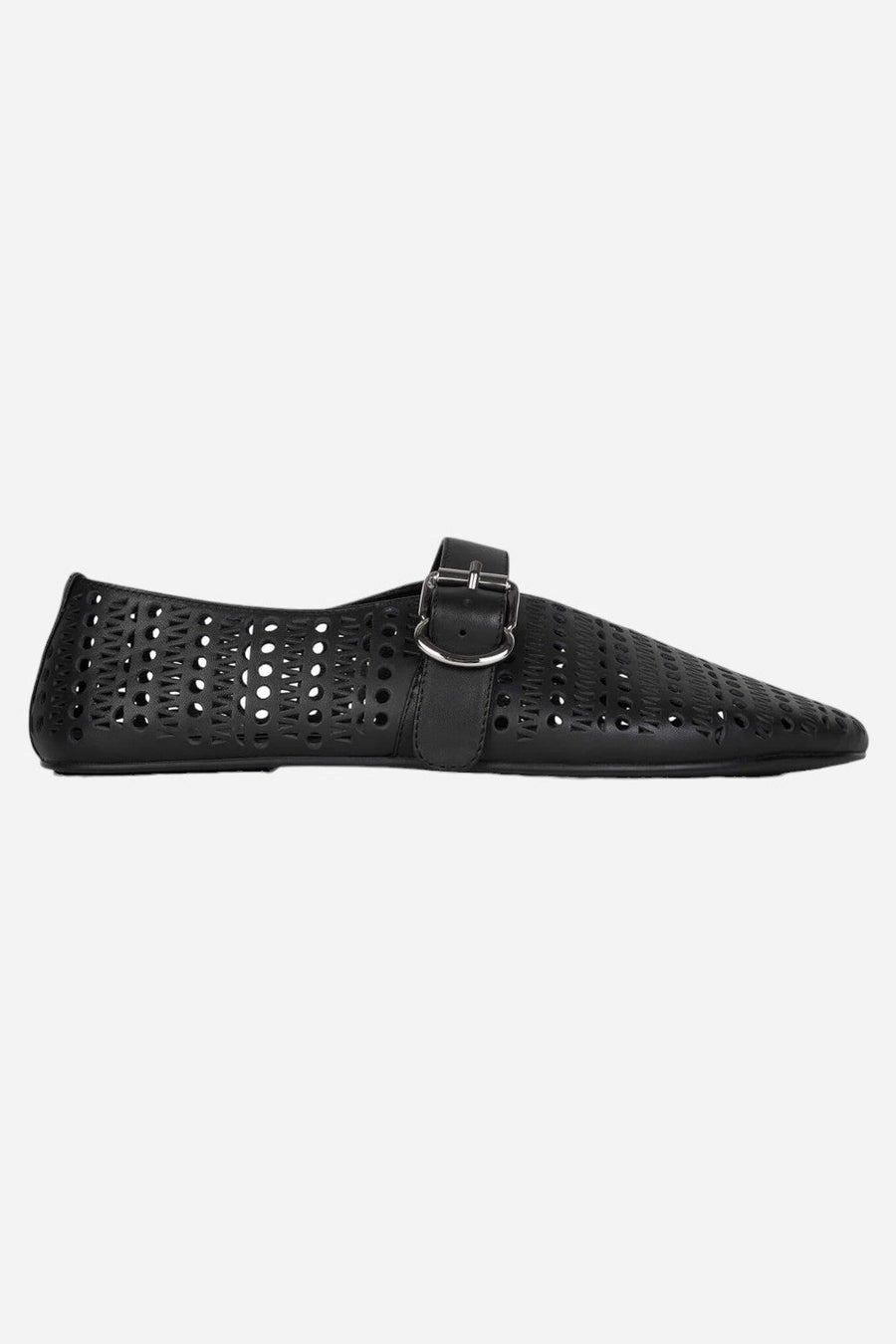 Jeffrey Campbell Shelly-LSR Flats in Black – front view