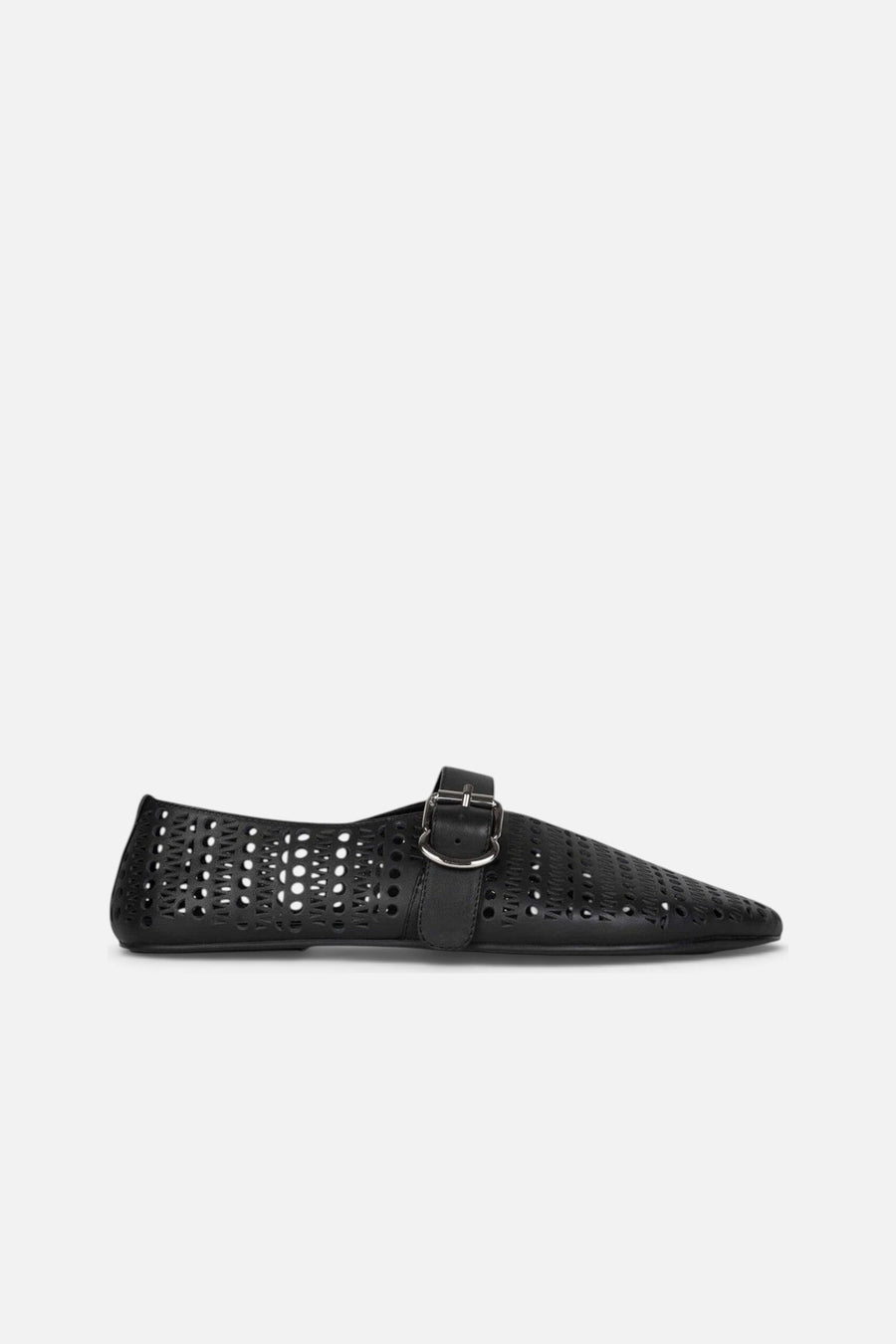 Jeffrey Campbell Shelly-LSR Flats in Black – side view