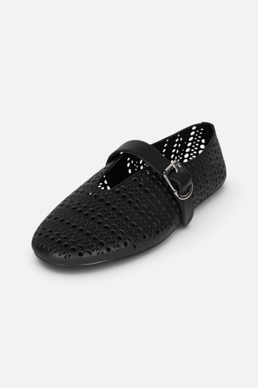 Jeffrey Campbell Shelly-LSR Flats in Black – side view