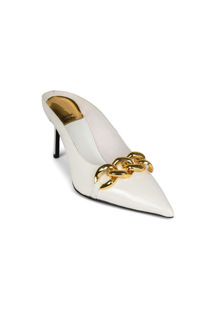 Jeffrey Campbell Slithers In White Patent Gold – back view
