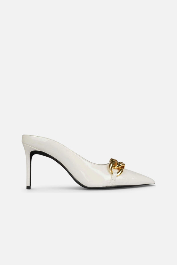 Jeffrey Campbell Slithers In White Patent Gold