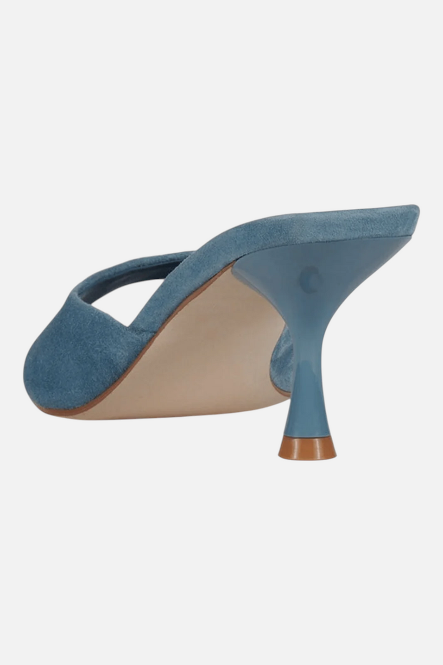 Jeffrey Campbell Spy-Kid Heel in Blue Suede – detail