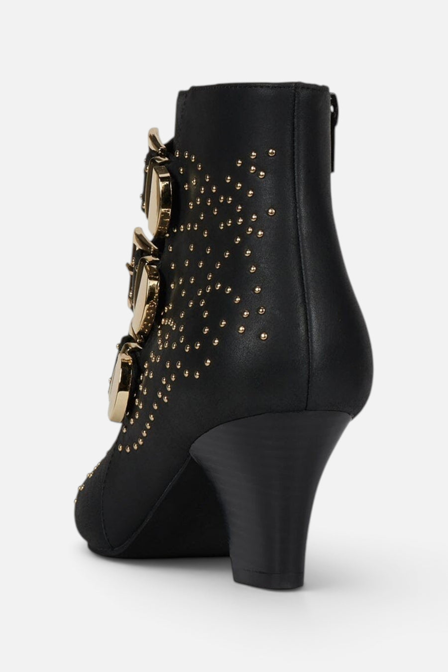 Jeffrey Campbell Starburst5 Ankle Boot in Black Gold – side view