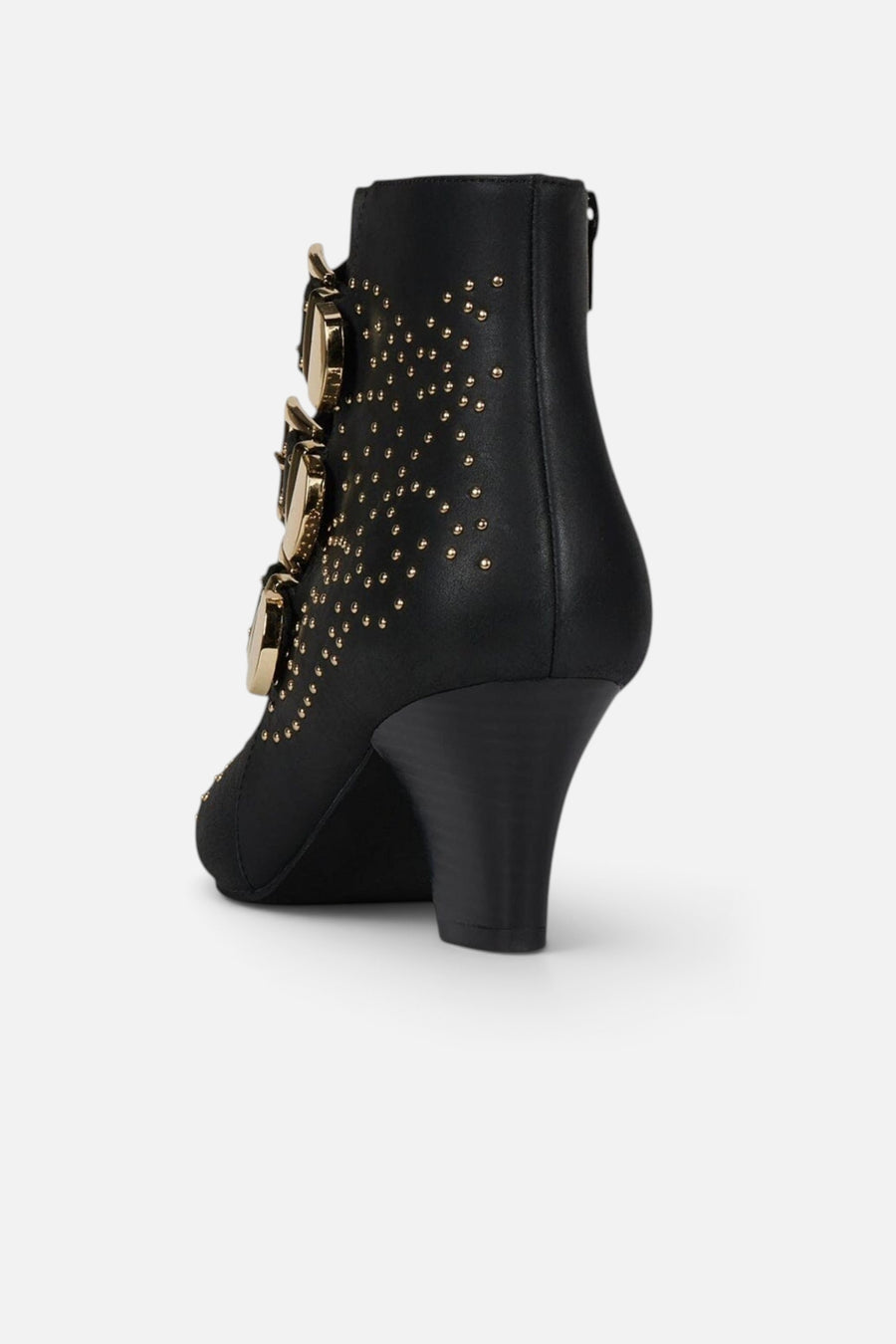 Jeffrey Campbell Starburst5 Ankle Boot in Black Gold – side view