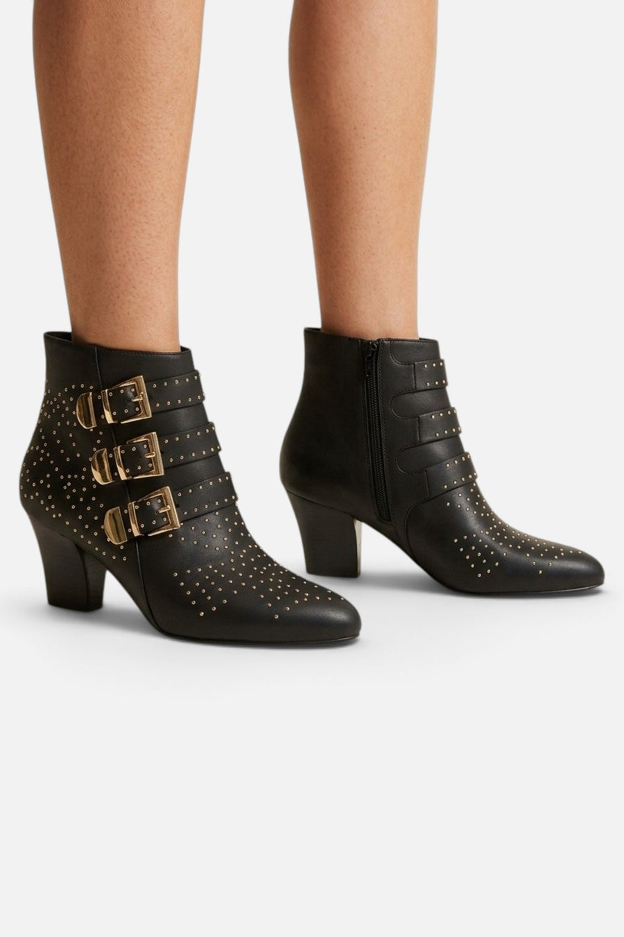 Jeffrey Campbell Starburst5 Ankle Boot in Black Gold – side view