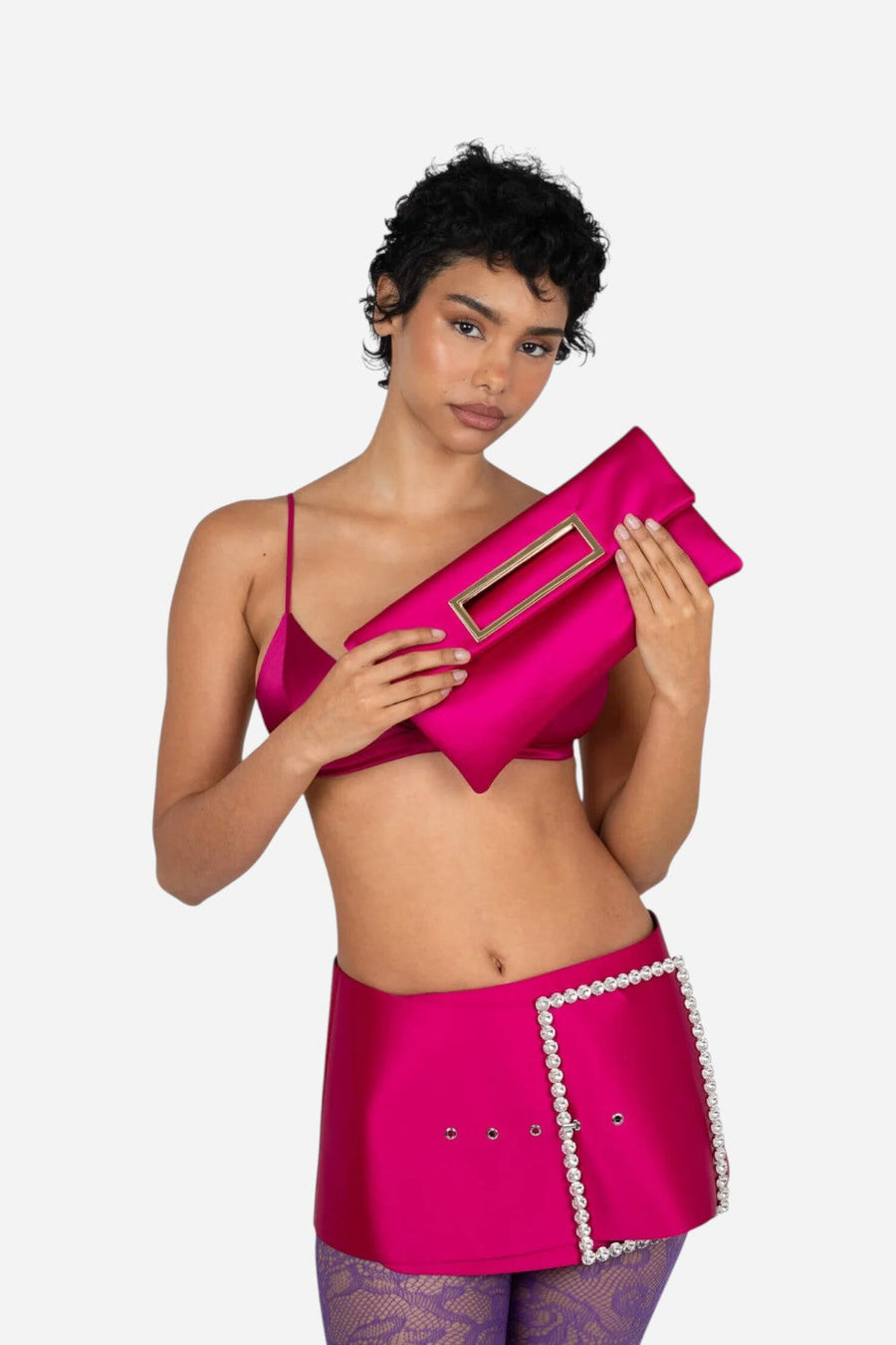 Jeffrey Campbell To-Go in Fuchsia Satin – alternate
