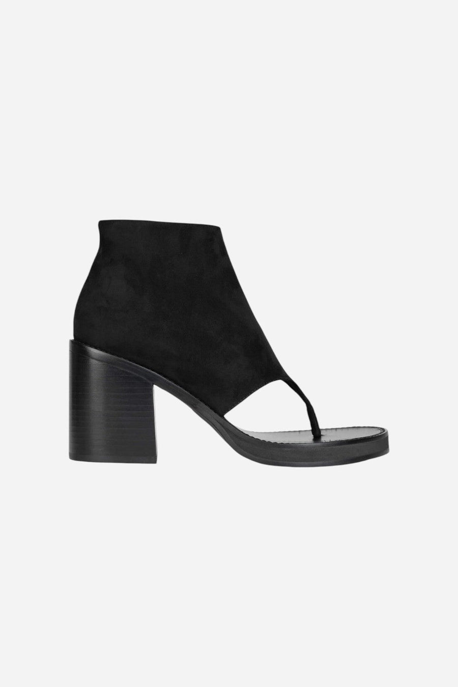 Jeffrey Campbell Trust Ankle Sandal in Black Suede – front view