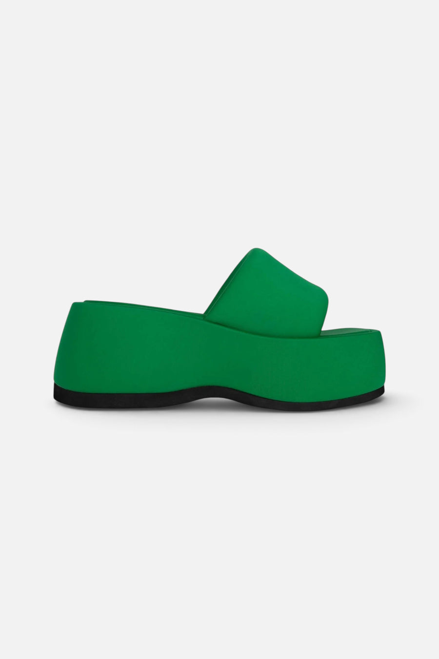 Jeffrey Campbell Txt-Me Platform Slide in Green Neoprene – front view