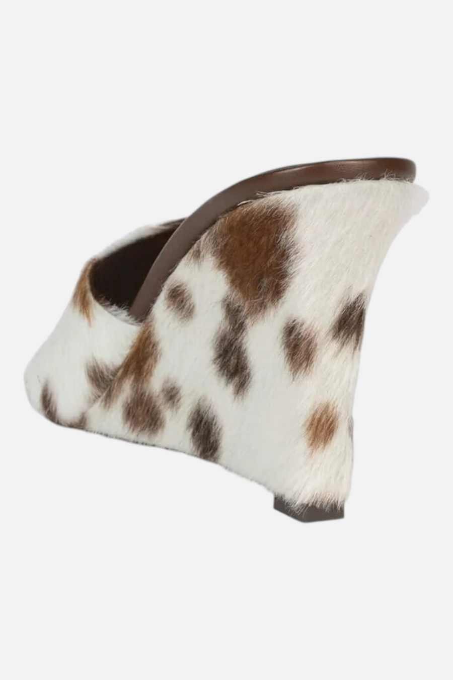 Jeffrey Campbell Women's Capital-F Wedge in Brown White Cow – back view