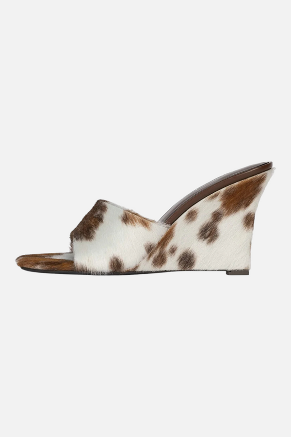 Jeffrey Campbell Women's Capital-F Wedge in Brown White Cow