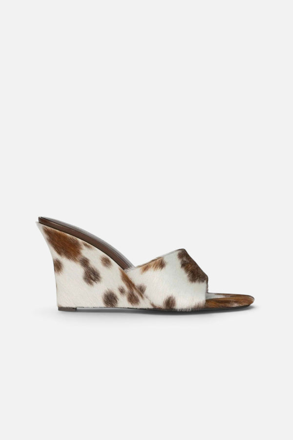 Jeffrey Campbell Women's Capital-F Wedge in Brown White Cow