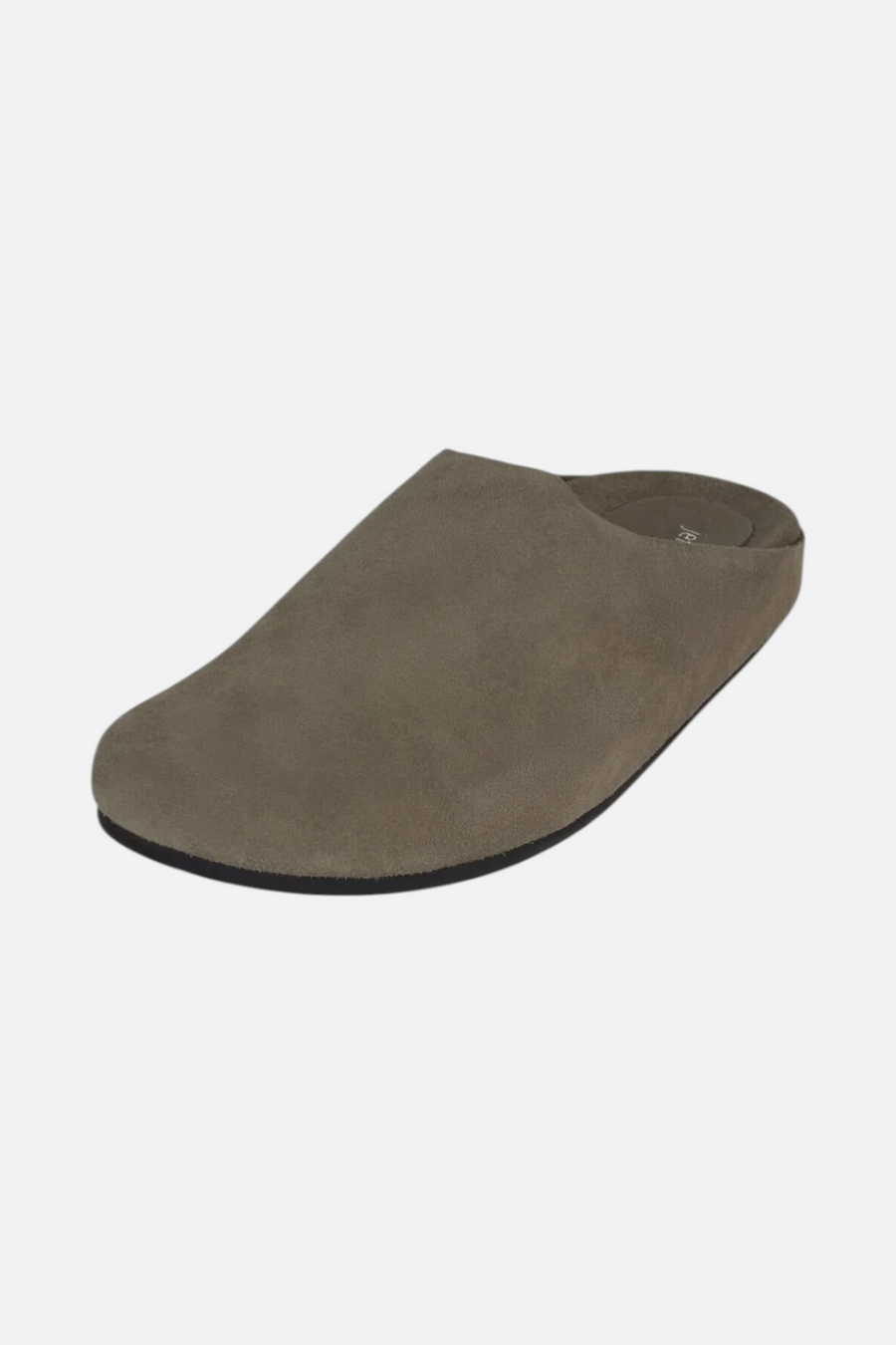 Jeffrey Campbell Women's Content Mule in Light Khaki Suede – side view
