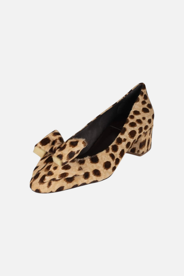 Jeffrey Campbell Women's Maddie-F Block Heel Pump in Beige Brown Spot