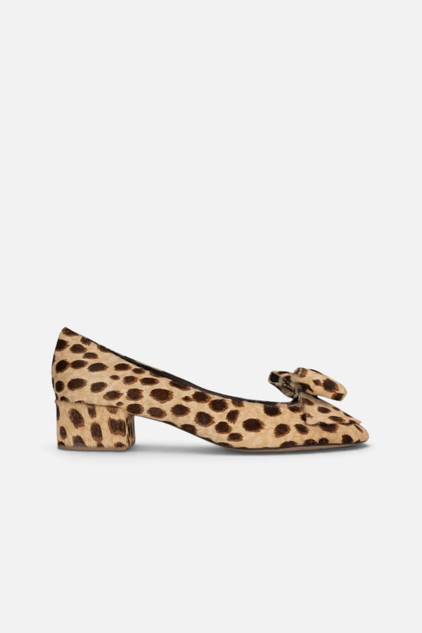 Jeffrey Campbell Women's Maddie-F Block Heel Pump in Beige Brown Spot