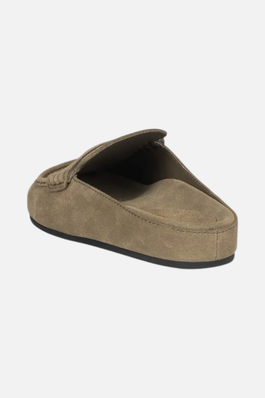 Jeffrey Campbell Women's Miles Loafer in Light Khaki Suede – back view