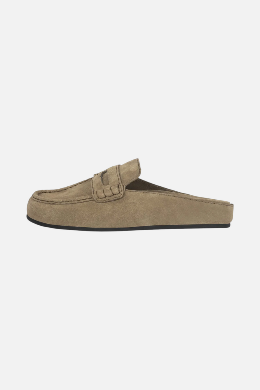 Jeffrey Campbell Women's Miles Loafer in Light Khaki Suede – front view