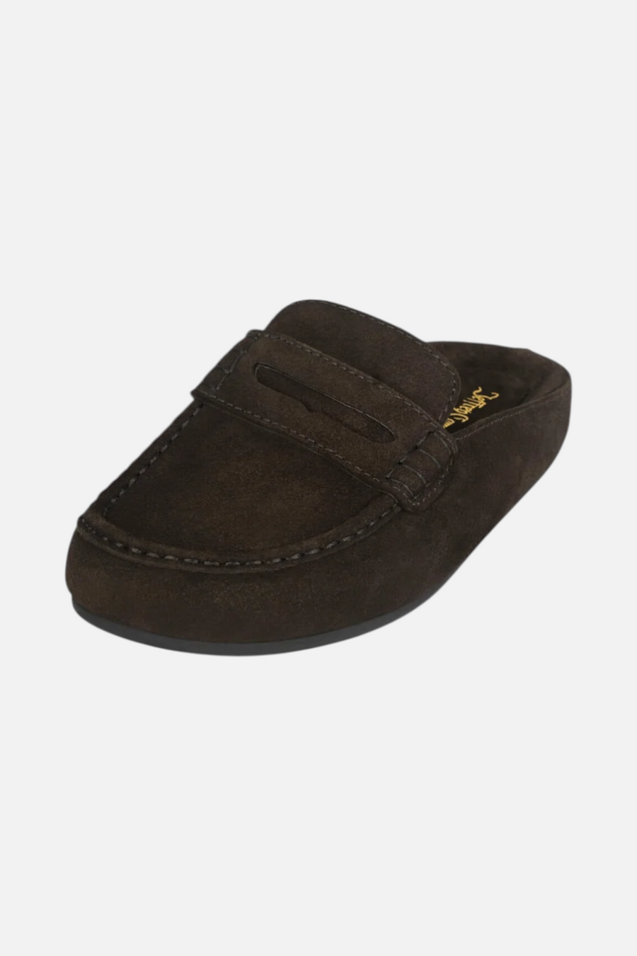 Jeffrey Campbell Women's Miles Loafer Mule in Brown Suede – back view