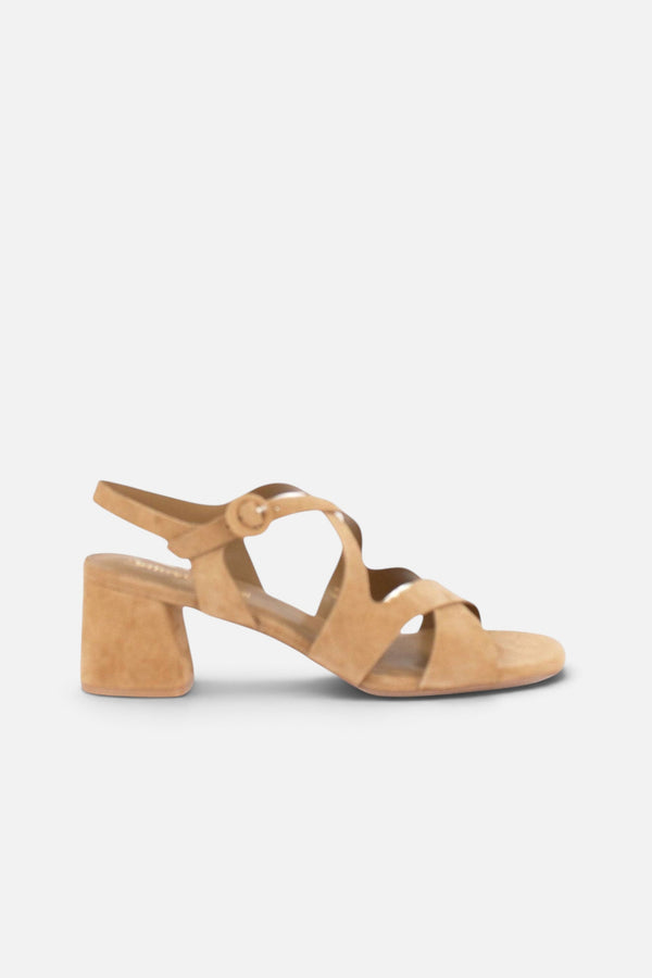 Jeffrey Campbell Women's Rayet Heeled Sandal in Tan Suede
