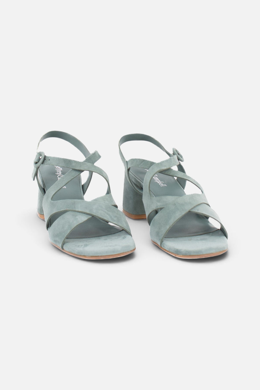 Jeffrey Campbell Women's Rayet Heeled Sandal in Teal Suede – alternate