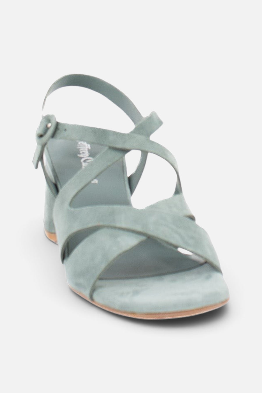 Jeffrey Campbell Women's Rayet Heeled Sandal in Teal Suede – front view