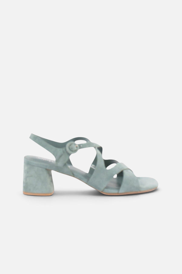 Jeffrey Campbell Women's Rayet Heeled Sandal in Teal Suede