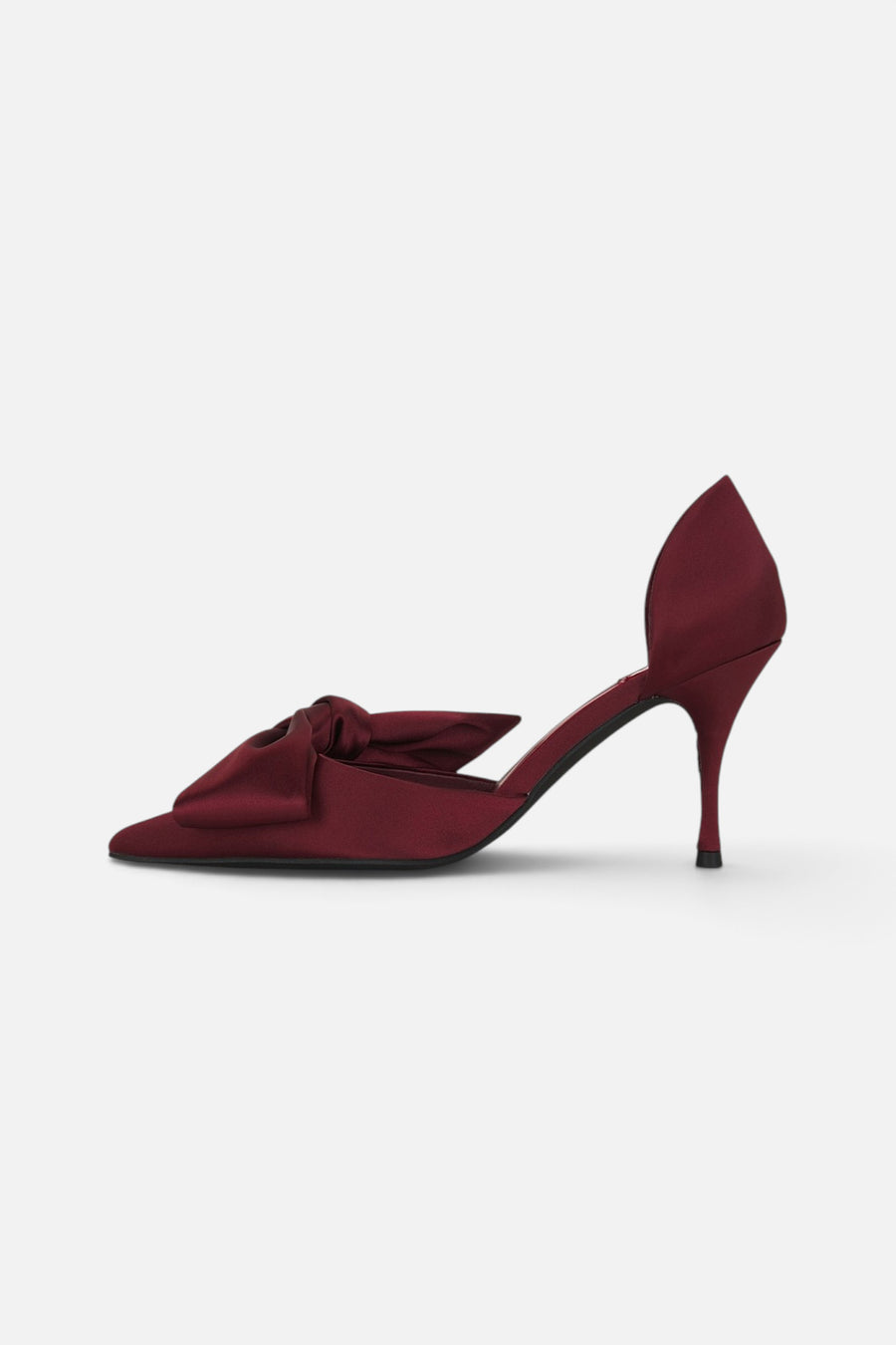 Jeffrey Campbell Women's Tiff Satin Bow Pump in Wine – alternate