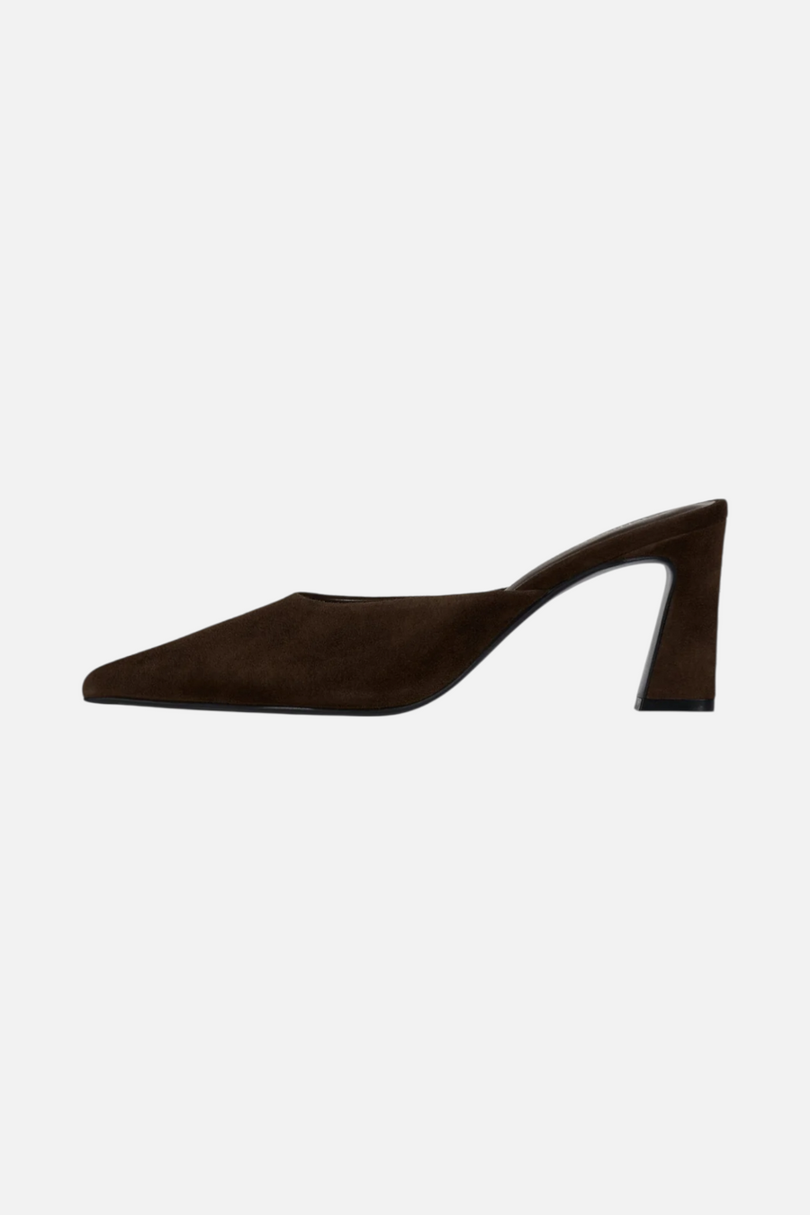 Jeffrey Campbell Women's Unamused Heeled Mule in Brown Suede – front view