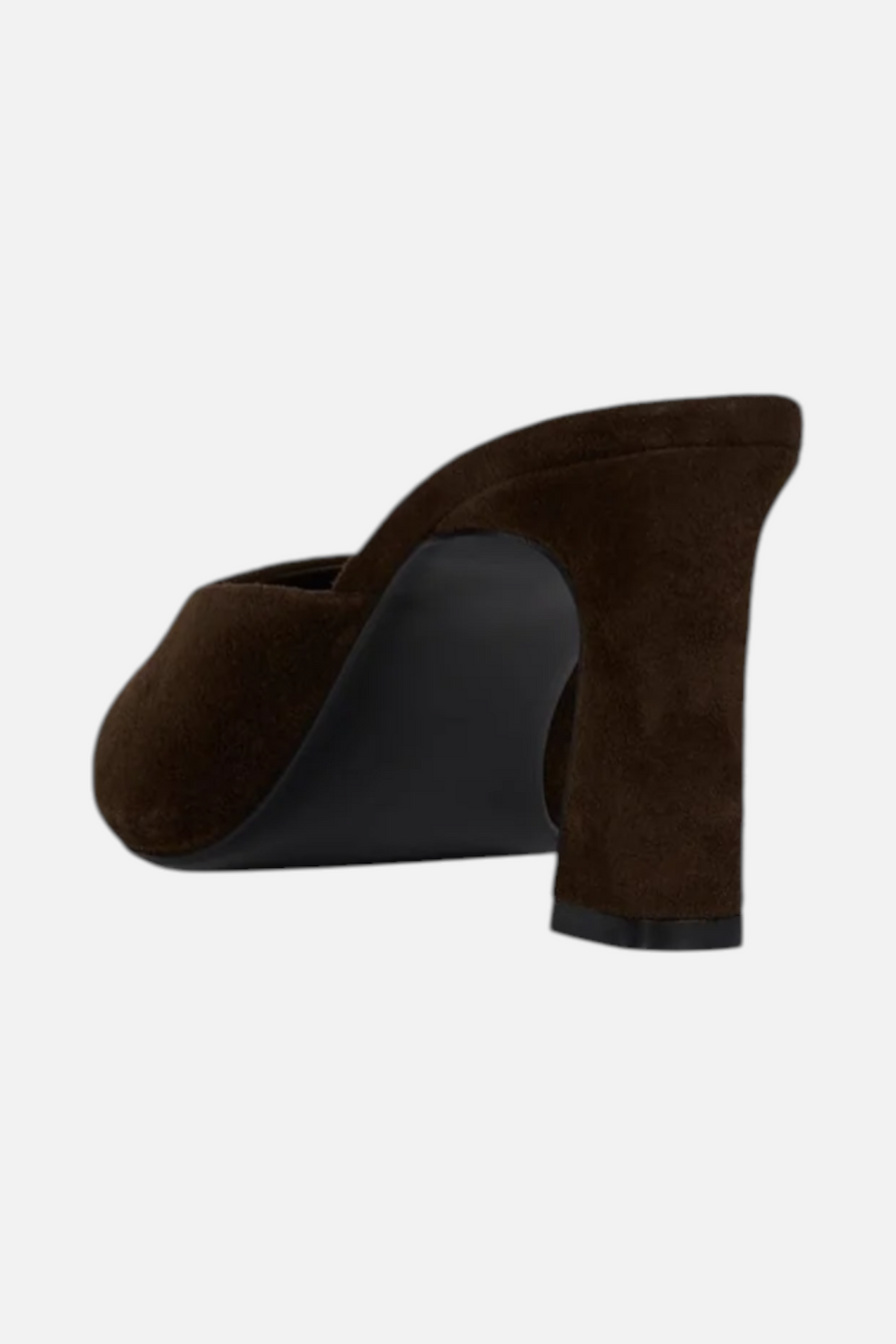 Jeffrey Campbell Women's Unamused Heeled Mule in Brown Suede – side view