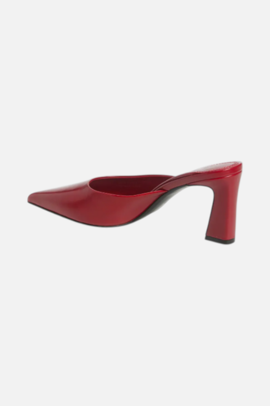 Jeffrey Campbell Women's Unamused Pointed Toe Mule in Cherry Red – back view