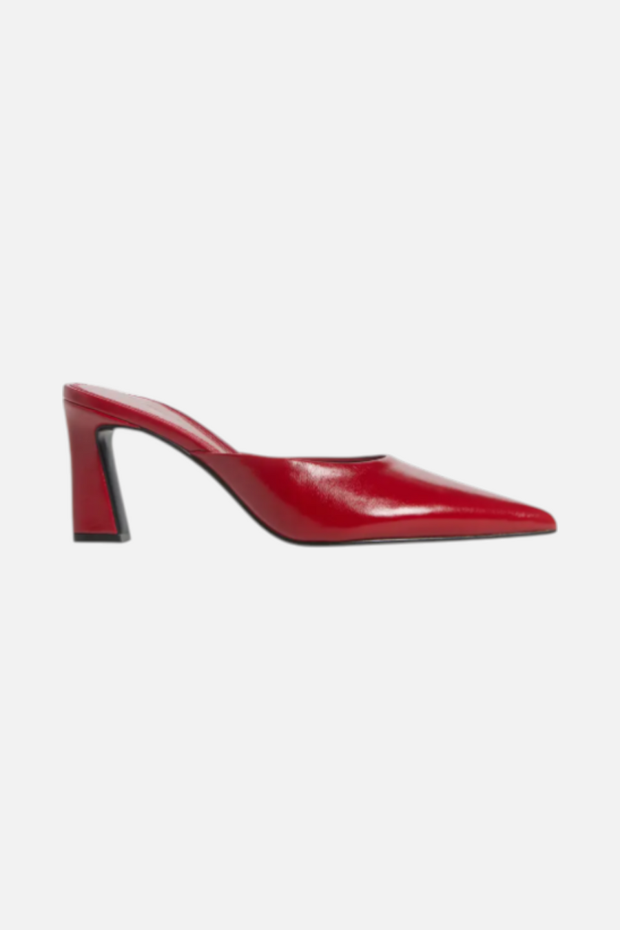 Jeffrey Campbell Women's Unamused Pointed Toe Mule in Cherry Red – front view